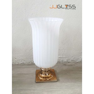 WHITE-H1337-30TCYP - WHITE Handmade Colour Vase